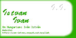 istvan ivan business card