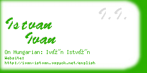 istvan ivan business card